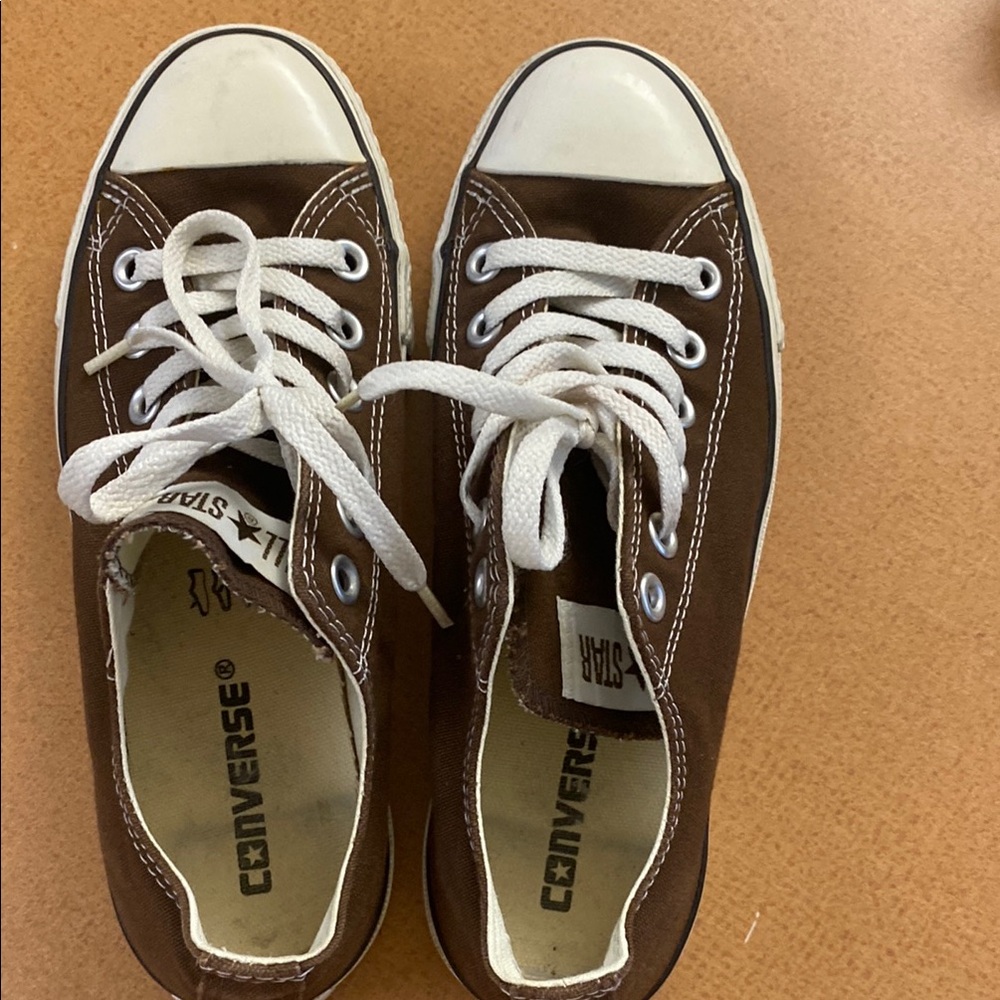 Converse Chocolate Canvas Shoes with White Accents
